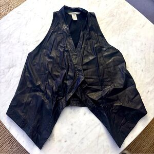 DVF Diane Von Furstenberg Black Leather Vest (size M)